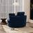 Upholstered Slipcovered Oversized Swivel Barrel Accent Chair-1315123164