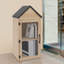 Boîte de rangement pour livres en bois à 2 niveaux