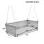 Lit balançoire double en bois massif d'extérieur classique, cadre de balançoire en rotin de jardin avec longues cordes pour la piscine, la cour arrière