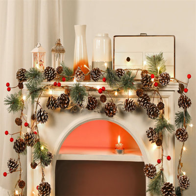 180cm Lighted Faux Garland with Lights