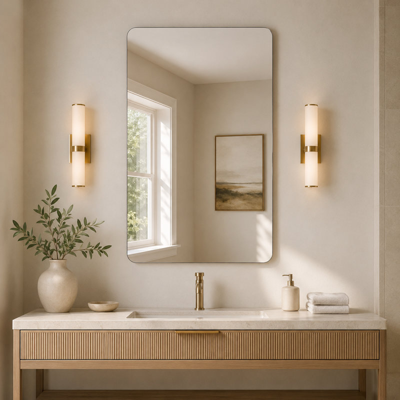 Miroir de salle de bain sans cadre pour salle de bain, 32 po x 48 po