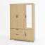 Armoire 4 portes avec miroir, armoire à DEL avec portes et 2 tiroirs-306918406