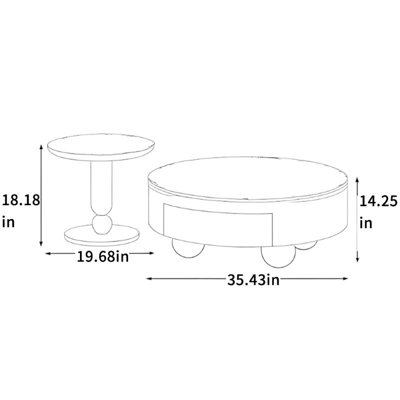 Table basse ronde crème