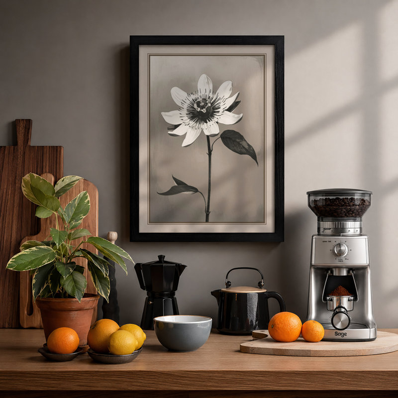 Minimal Bloom Botanical - Framed Print, Black, A3 - 42.0 x 29.7 cm