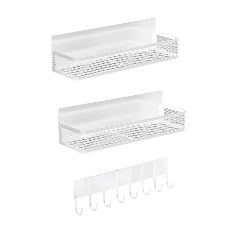 Wall Spice Jar & Rack Set, White