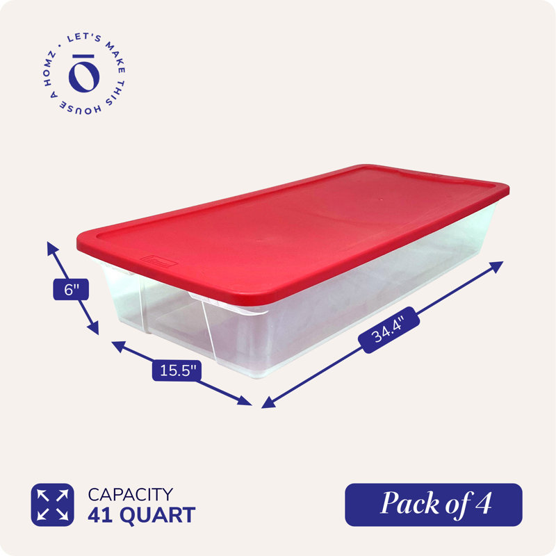 Homz Plastic Storage Tub & Tote