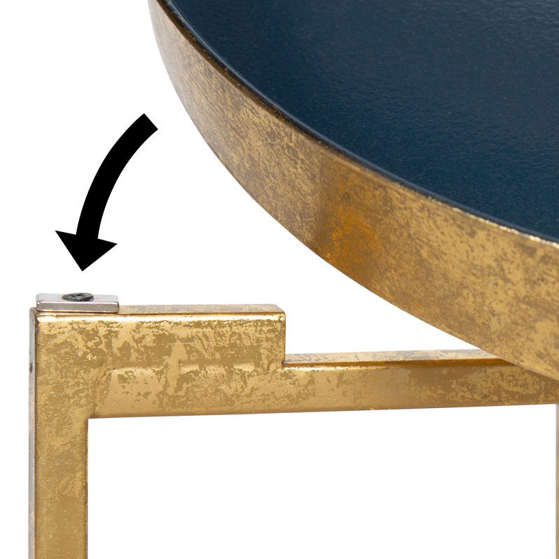 Table de bout Ekta, Marine, H 22 po x l 18,25 po, Gold
