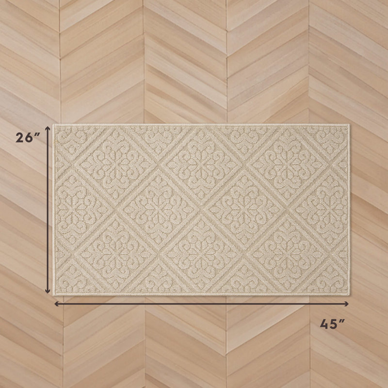 Laura Ashley Austell Solid Hi-Low Tufted Rugs, Rectangle 2'2" x 3'9", Beige