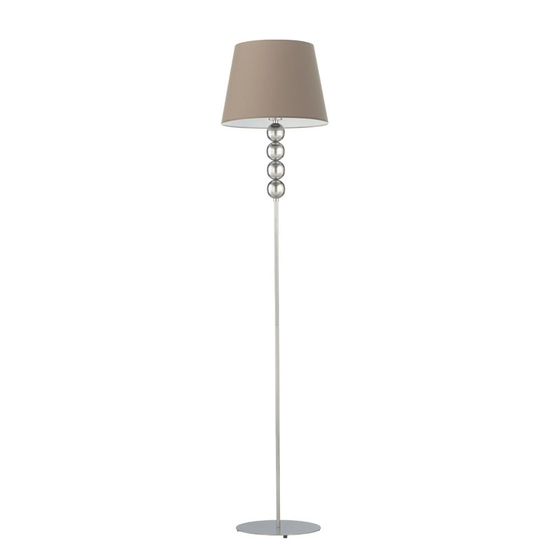 Sachso 174cm Traditional Floor Lamp, Silver, Beige