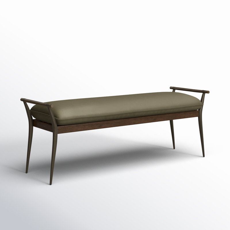 Charlotte Upholstered Bench, Modern Velvet Loden