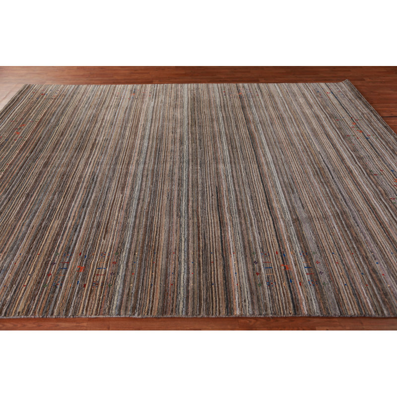 Tapis indien rayé fabriqué à la main Gabbeh 8