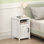 Table de chevet avec station de charge, table de chevet, table de bout avec porte, ports USB et prises de courant Furinno Farmhouse, pour chambre à coucher, salon, blanc
