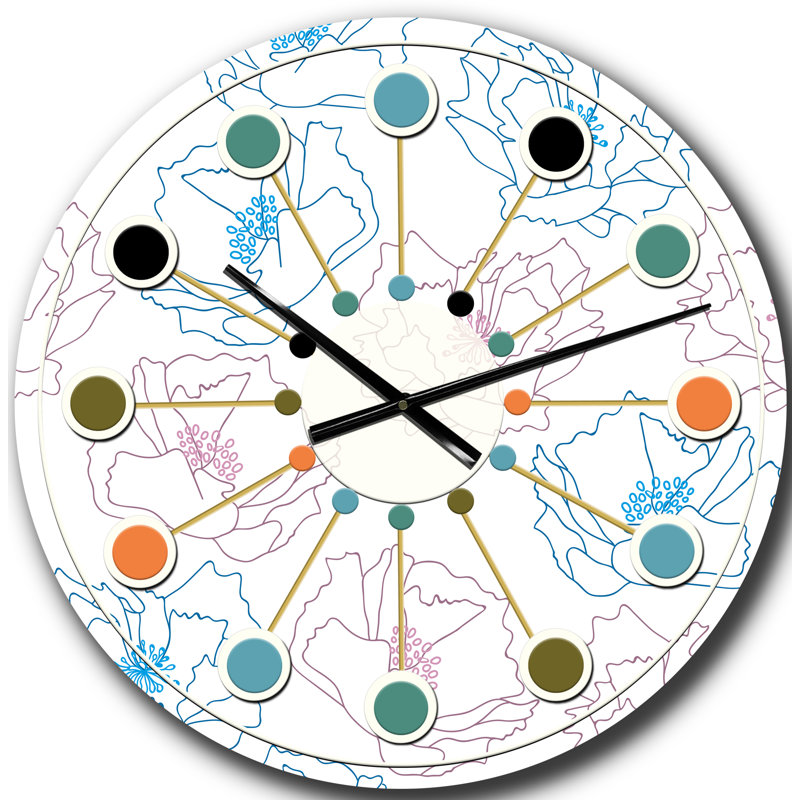 Horloge murale rétro Mid-Century, Surdimensionné