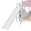 Lit superposé simple au-dessus d'un lit simple / double en bois avec style convertible, glissade et escalier pour le rangement-1558808029