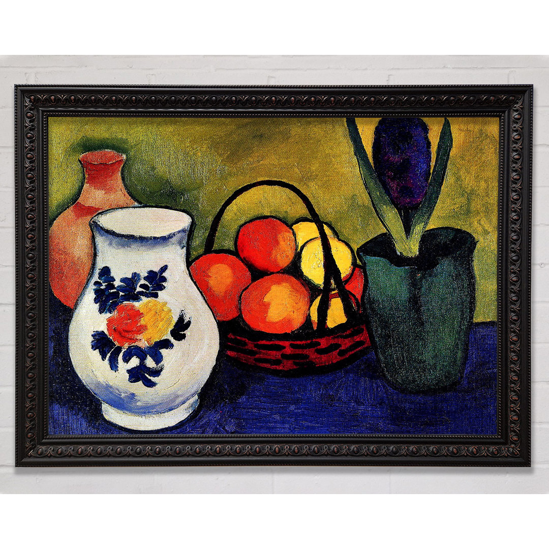 August Macke Silberkrug mit Blumen und Früchten - Druck