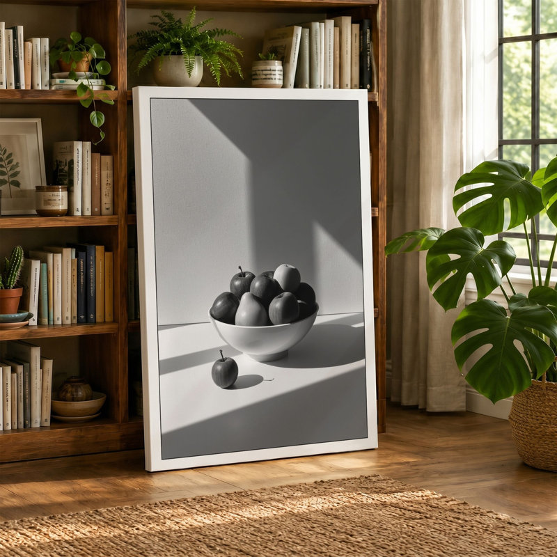 Bowl and Shadow Study Minimalist - Wrapped Canvas, 24x16 - 61.0 x 40.6 cm, Sage Border