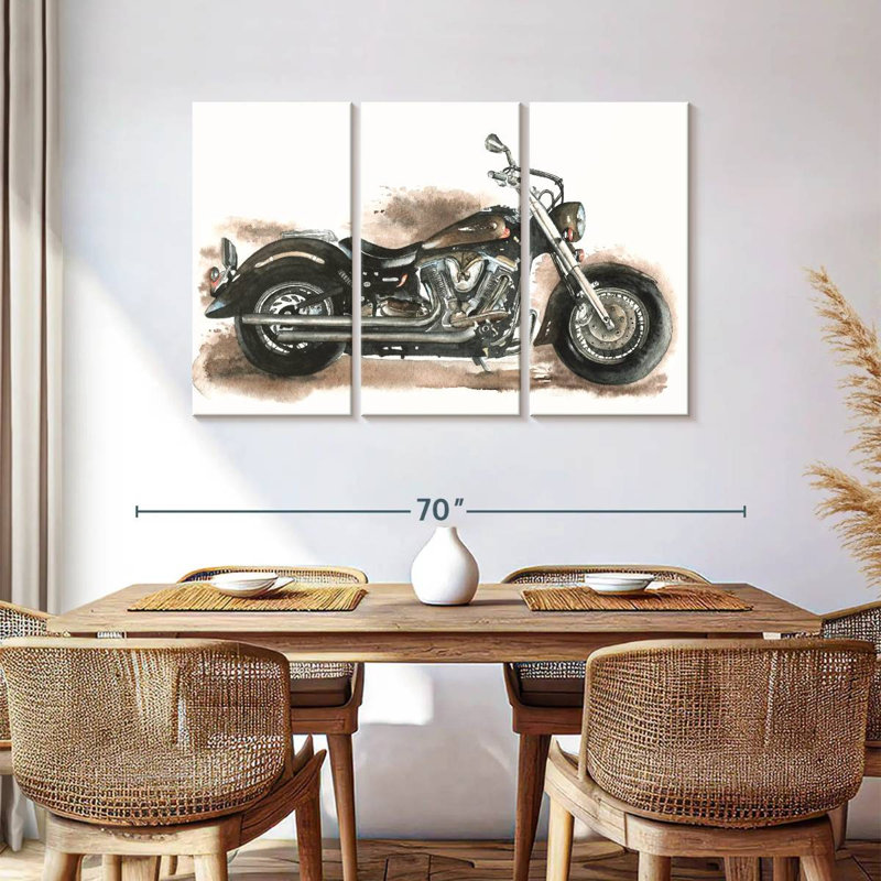 Mehar Custom Chopper Motorcycle, 36" H x 57" W