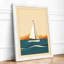 Sailboat at Calm Waters Minimalist - Framed Print-1505885661-1505885663