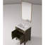 Meuble-lavabo en chêne brun avec unité de rangement - 61 cm L x 46 cm P, comptoir en acrylique et miroir, fermeture amortie