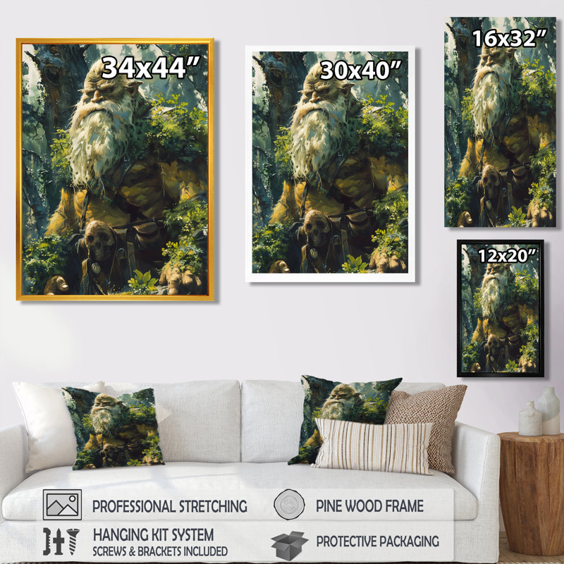 Forêt verte Titan Giants II - décoration murale Giants, H 12 po x l 20 po, Cadre pour photo simple noir, bois massif