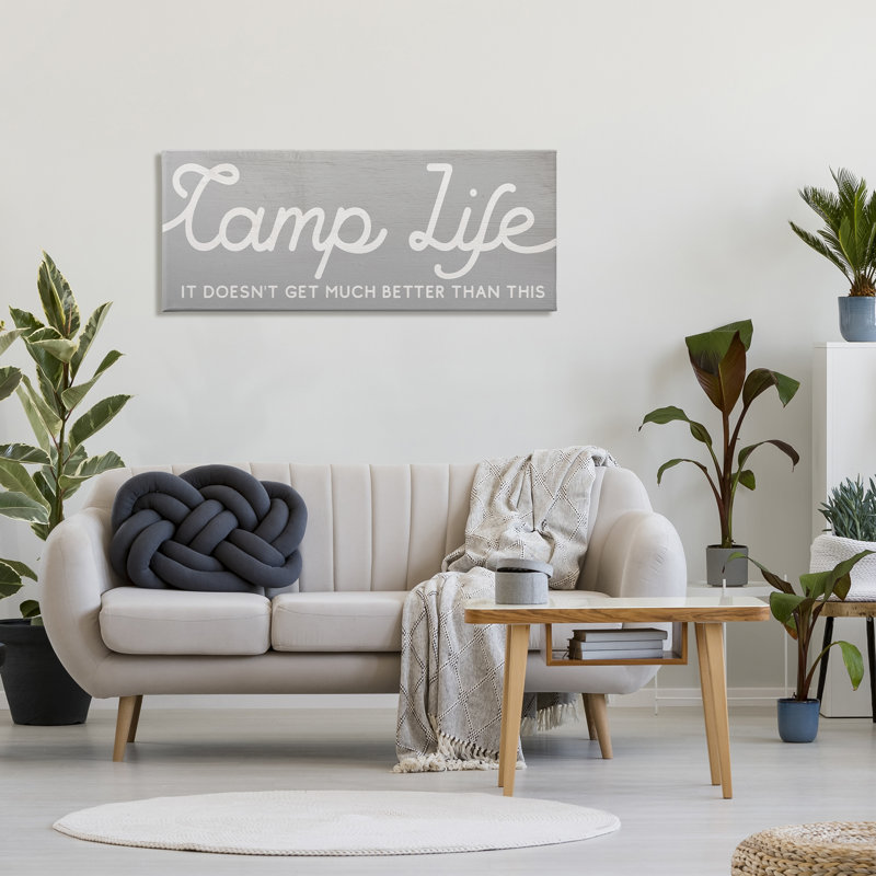 Art mural sur toile tendue «Camp Life Better Than This» par Daphne Polselli, H 20 po x l 48 po x P 1,5 po, Toile tendue