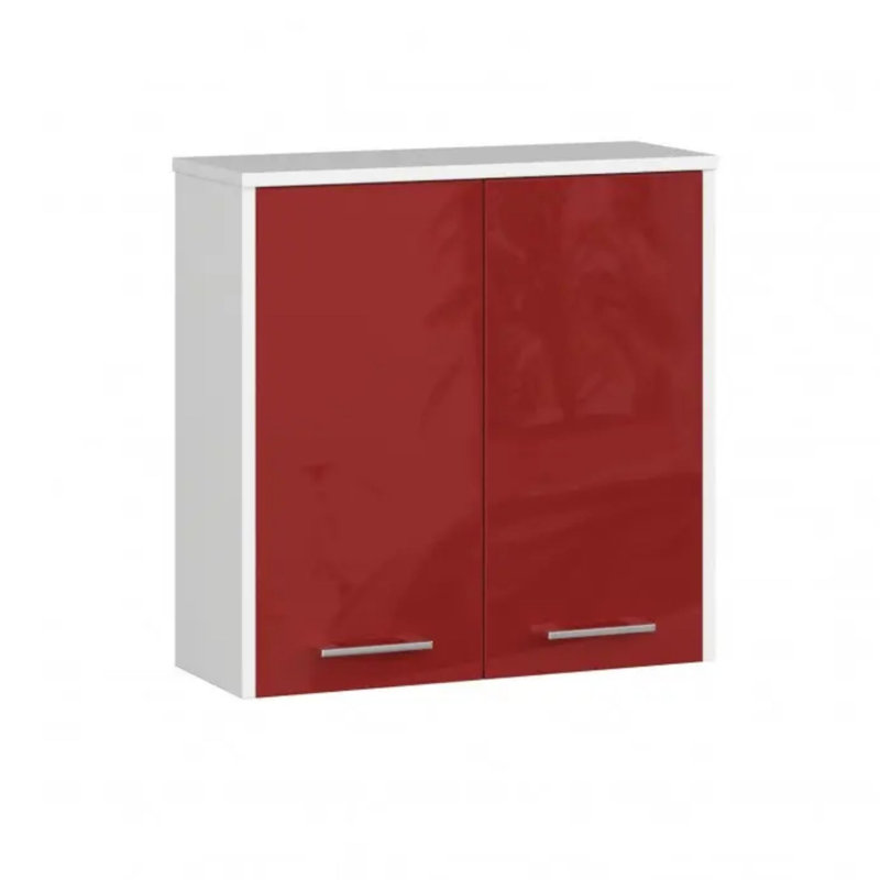 Evyana Bathroom Cabinet, White/Red Gloss