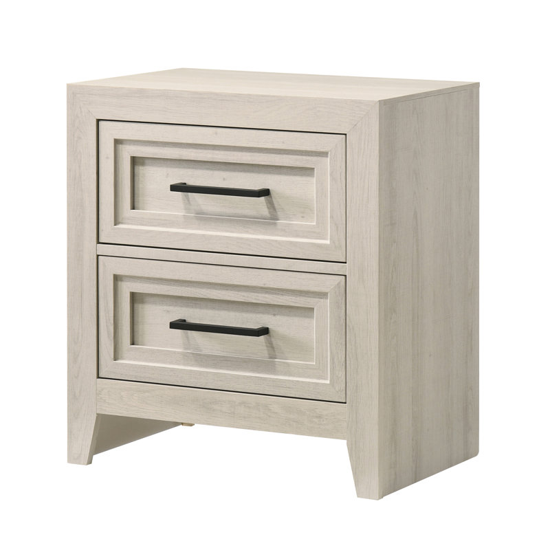 Table de chevet contemporaine avec deux tiroirs, table d'appoint en bois pour la maison