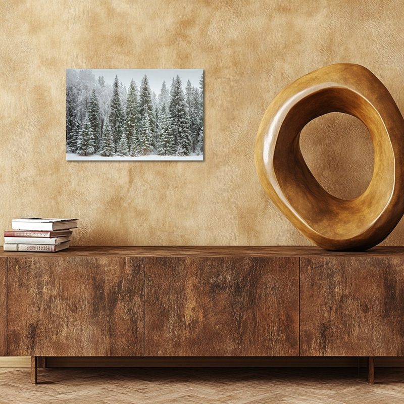 Hiver, arbre, décoration murale, paysage de forêt enneigée, H 12 po x l 16 po