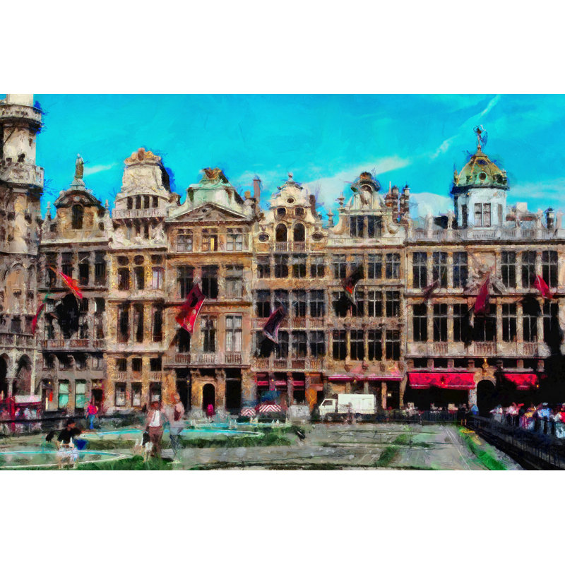Painted European Hotels - Wrapped Canvas Art Prints, 30cm H x 46cm W x 3.8cm D