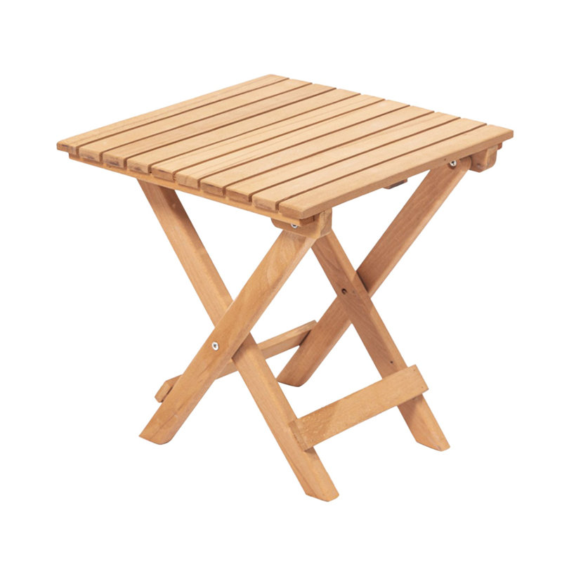 Ambrea Rectangular Beech Folding Outdoor Side Table , 40cm cm W 40cm cm D