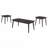 3-Piece Black Rectangular Coffee Table Set