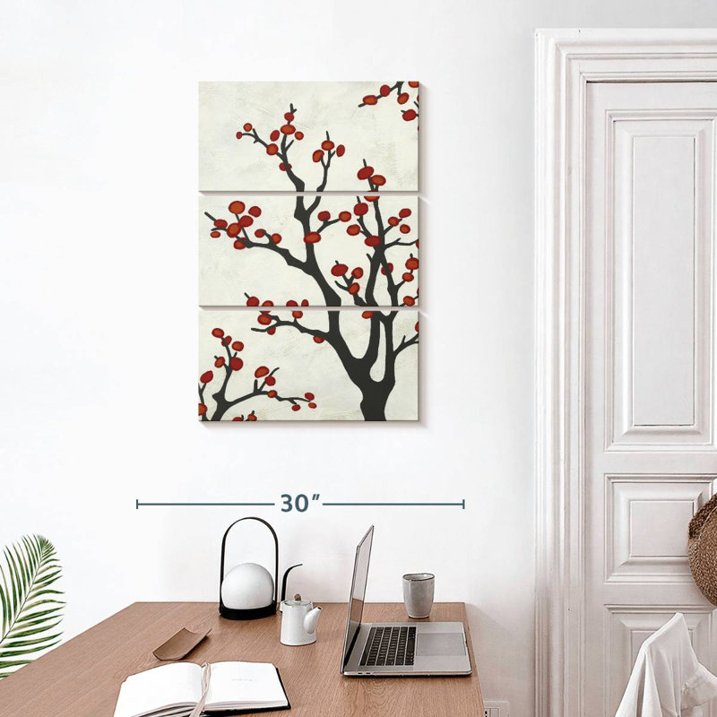 Harnek Red Berry Branch II, 32" H x 20" W