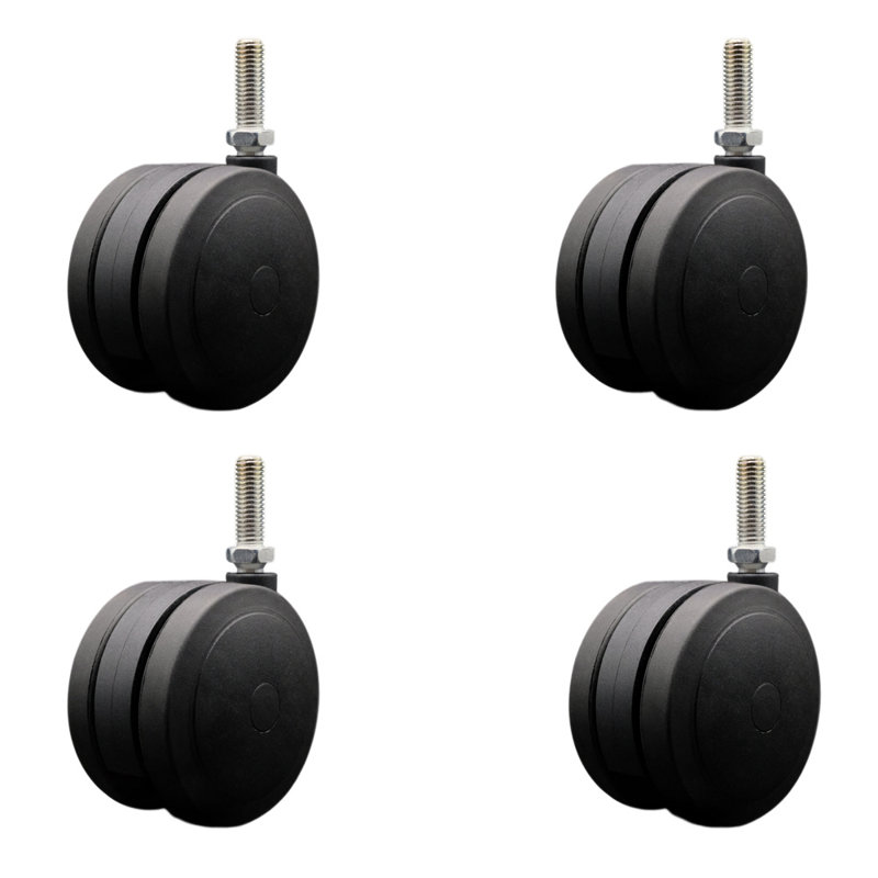 Ensemble de 4 roulettes 4 po 4 po, Noir