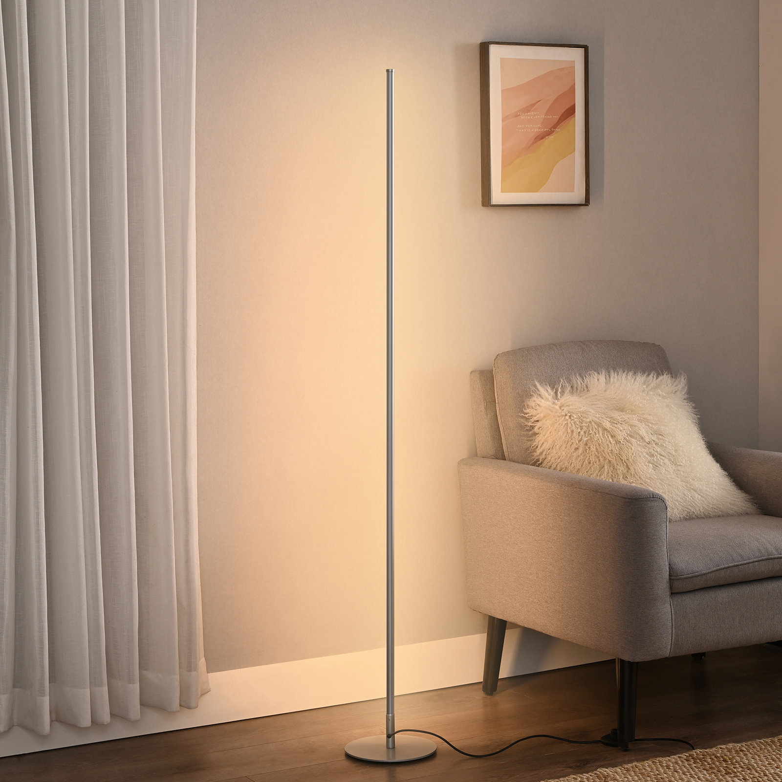 Corner Floor Lamp, Minimalist LED Light Warm Standing Floor