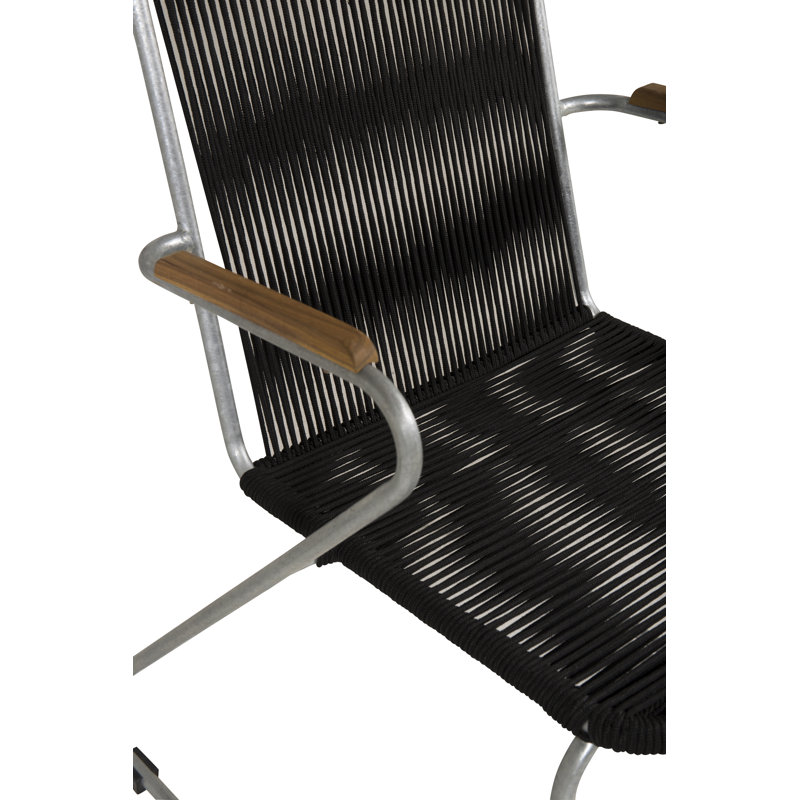 Hyeon Stacking Patio Dining Armchair with Cushion