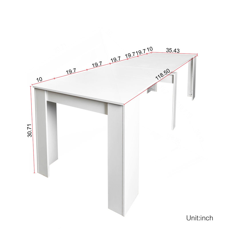 Multifunctional Extendable Console Table, White