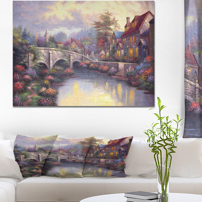 «Village in Paradise», reproduction sur toile tendue, H 30 po x l 40 po x P 1,5 po