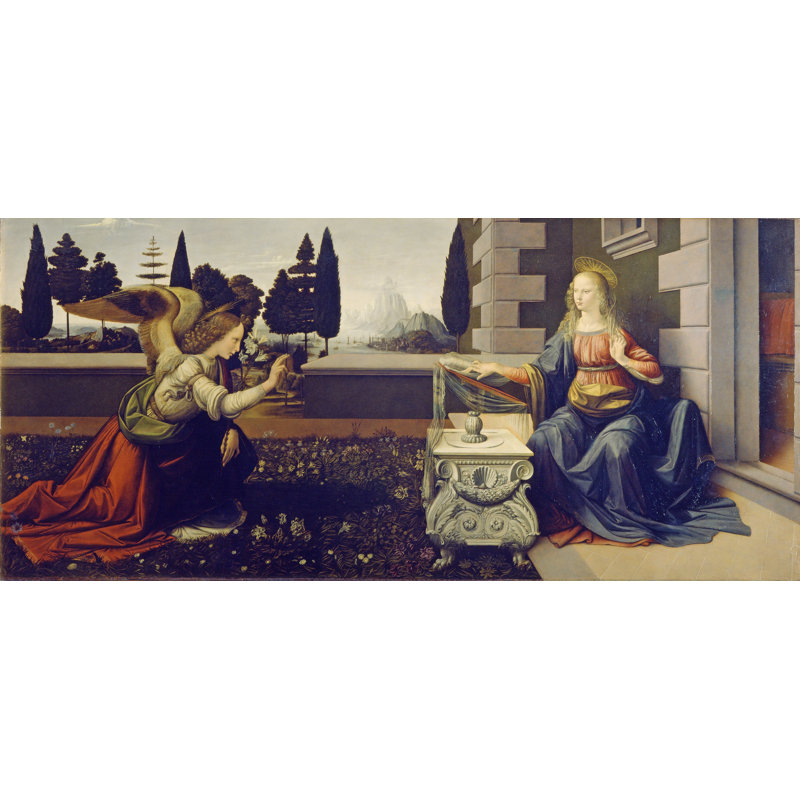 Annunciation by Leonardo Da Vinci - Wrapped Canvas Print, 31cm H x 41cm W
