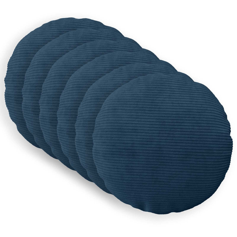 Blue Cushion Cover, Round 40cm, Navy Blue