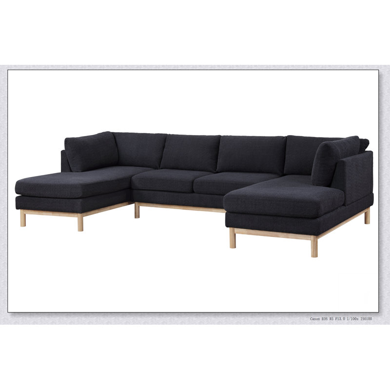 Canapé modulaire en U double de 124 po Hallie