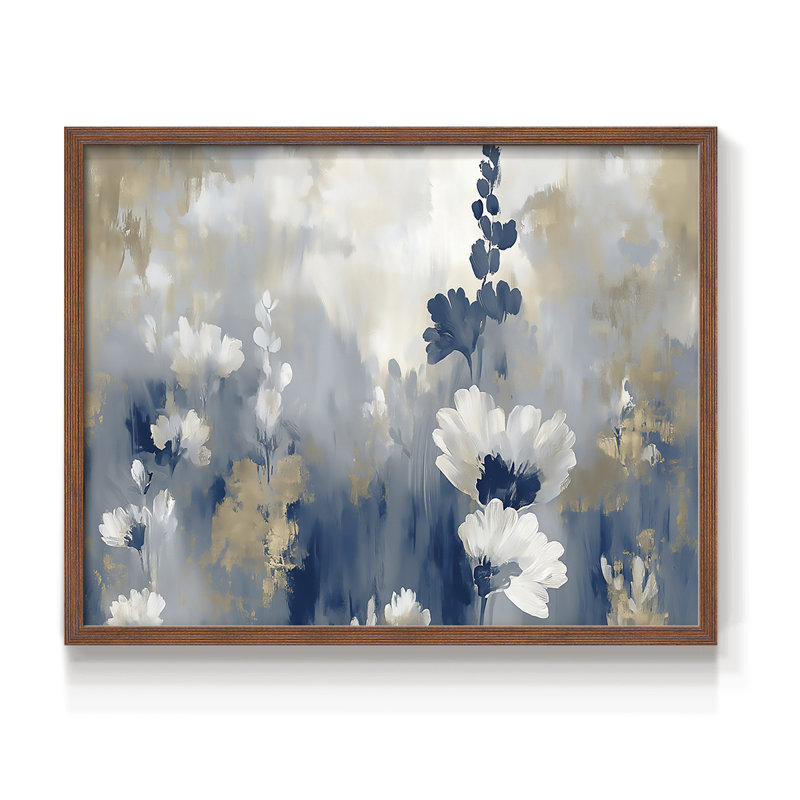 Série abstraite-CVI-reproduction encadrée, H 8 po x l 10 po, Noyer