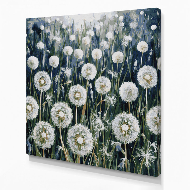 Art mural sur toile Botanical Dandelion, H 12 po x l 12 po
