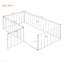 Structure de lit simple en métal avec clôture et porte, blanc-551159434-551159432