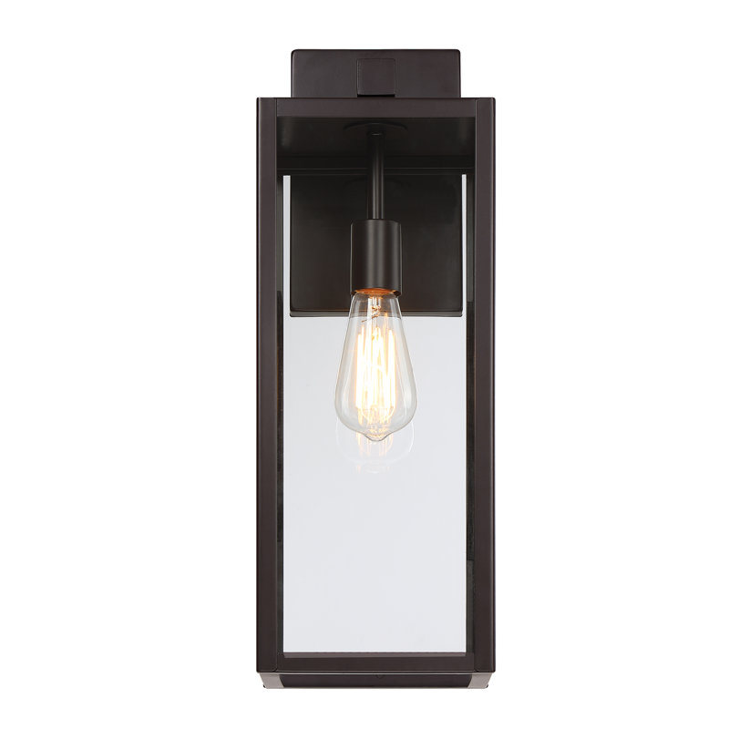Applique murale d'extérieur 1 lumière, H 21 po x l 7 po x P 7 po, Bronze