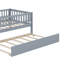 Lit de jour en bois rustique avec lit gigogne sous le lit et garde-corps de style barrière-1442121044