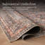 Tapis de couloir d'inspiration rétro Canton, 2 pi 6 po x 8 pi | Personnage rétro, inspiré de l'héritage, design rétro, palette argile rose et graphite, tissage plat dense, fabriqué pour le quotidien