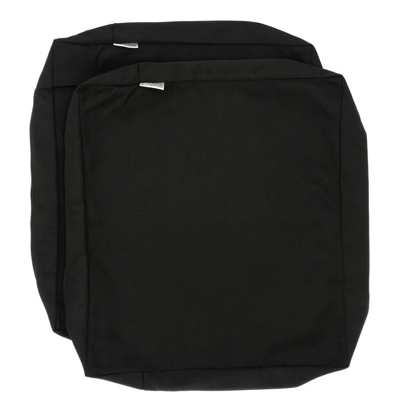 Housse de coussin d'intérieur/d'extérieur, Juste noir, L 24 po x P 24 po