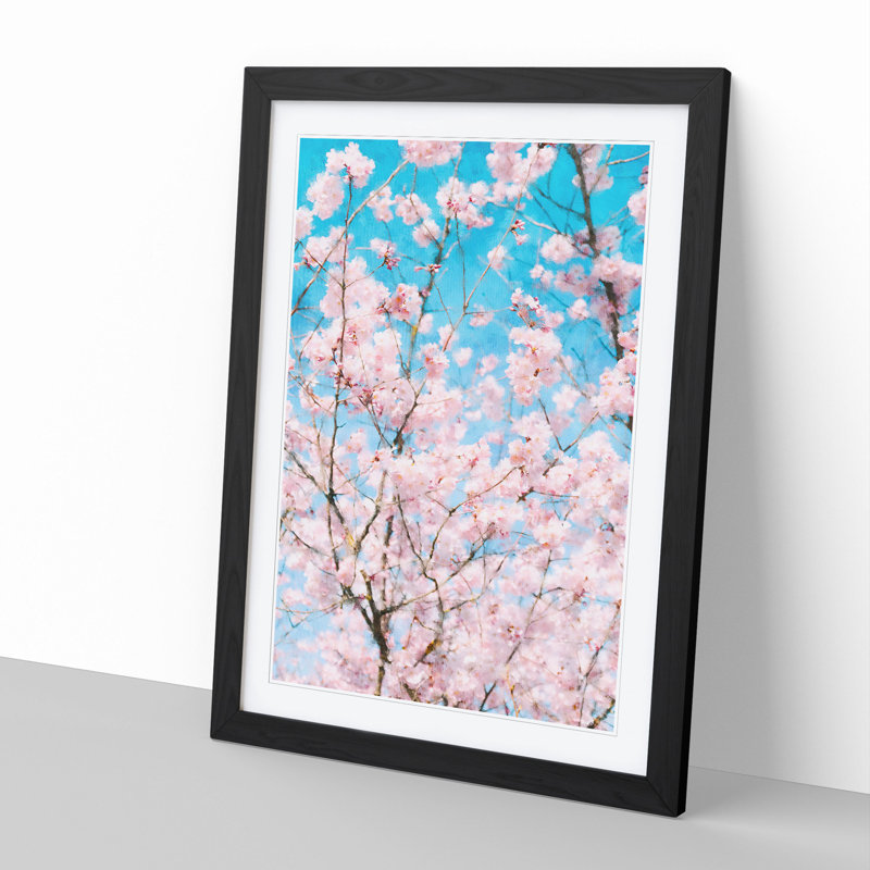 Branches of a Cherry Blossom - Picture Frame Painting, 65cm H x 48cm W x 2cm D, Black