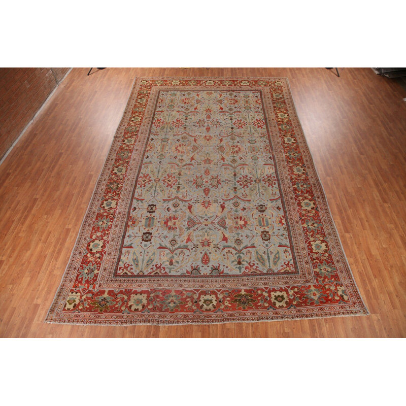 Tapis traditionnel antique à teinture végétale 11 x 17