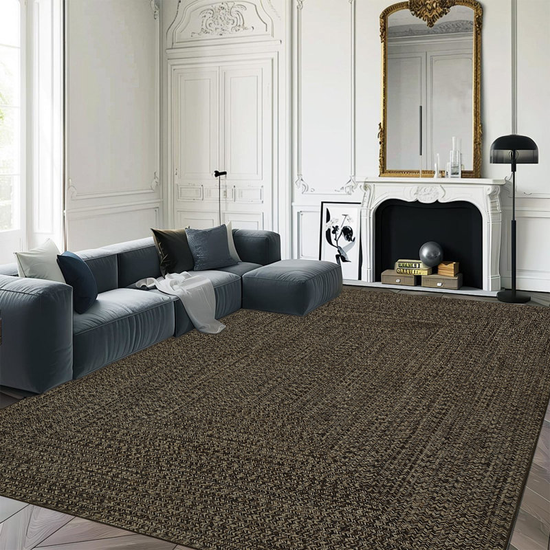 Très grand tapis à imprimé tressé lavable 9 x 12 po